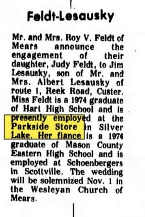 Parkside Store - Aug 1975 Employee Gets Married (newer photo)
